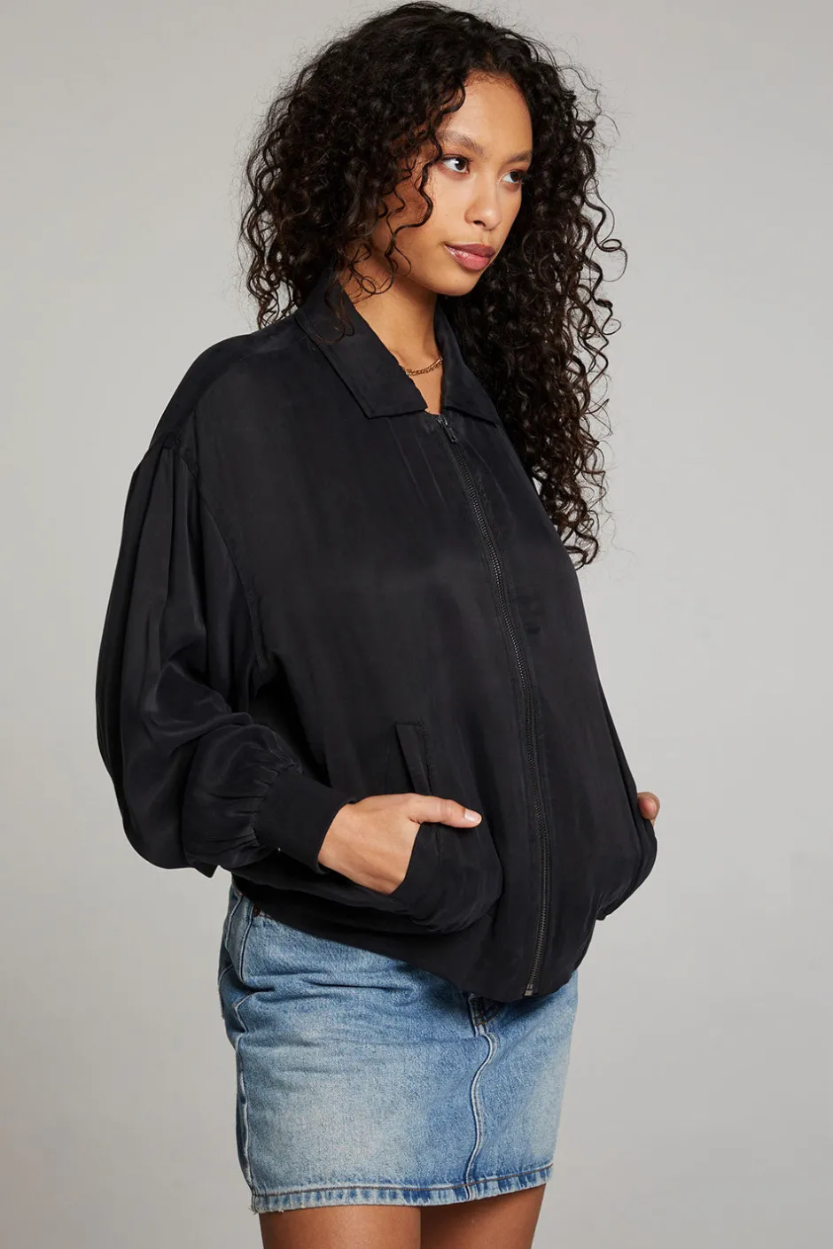 Women Chaser Brand Johnny Licorice Zip Up Jacket