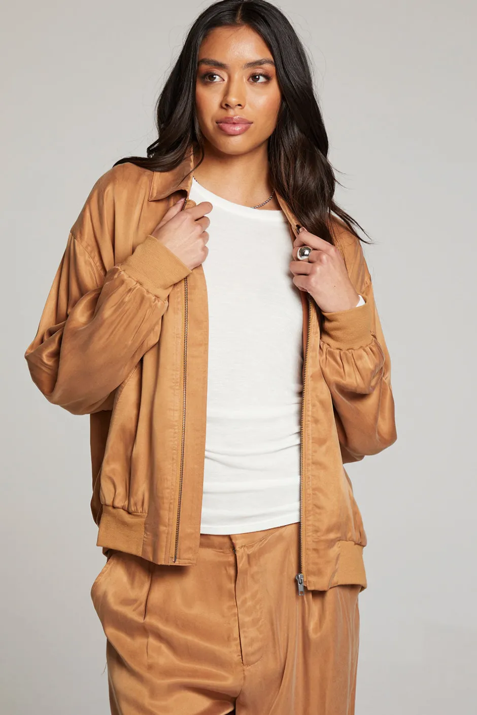 Women Chaser Brand Johnny Toffee Zip Up Jacket