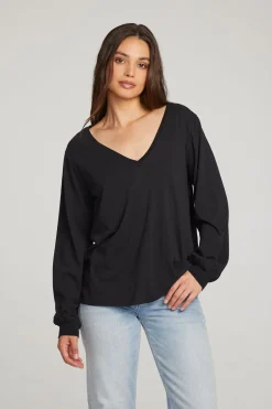Women Chaser Brand Kara Black Long Sleeve