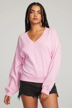 Women Chaser Brand Kara Pastel Lavender Long Sleeve