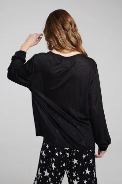 Women Chaser Brand Kara Shadow Black Long Sleeve