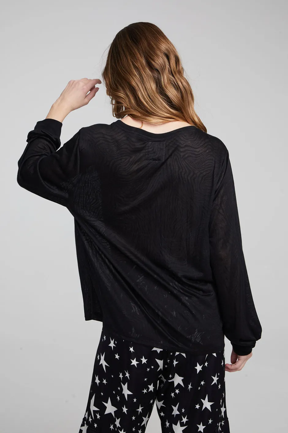 Women Chaser Brand Kara Shadow Black Long Sleeve