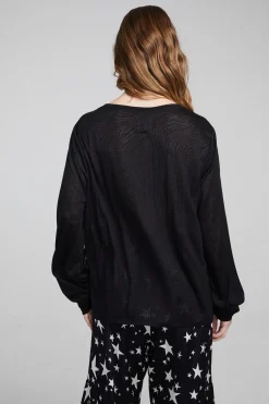 Women Chaser Brand Kara Shadow Black Long Sleeve