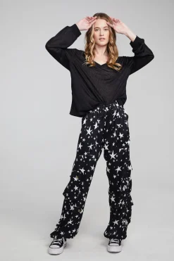Women Chaser Brand Kara Shadow Black Long Sleeve