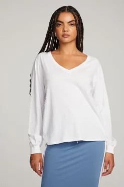 Women Chaser Brand Kara White Long Sleeve