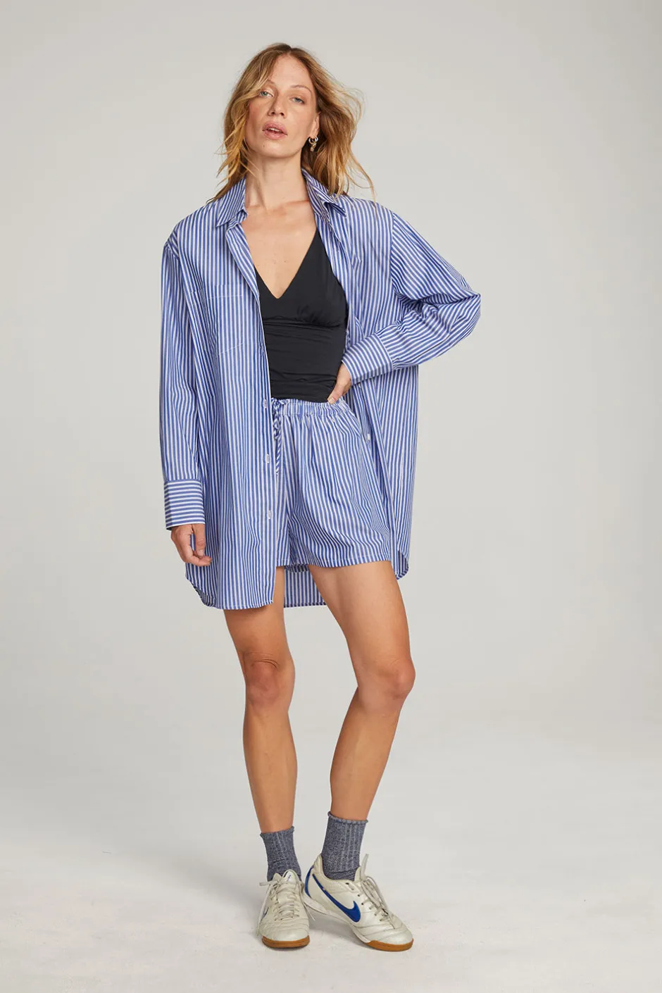 Women Chaser Brand Kerstin Marmont Stripe Button Down