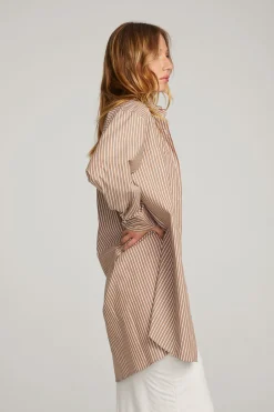 Women Chaser Brand Kerstin Whiskey Stripe Button Down