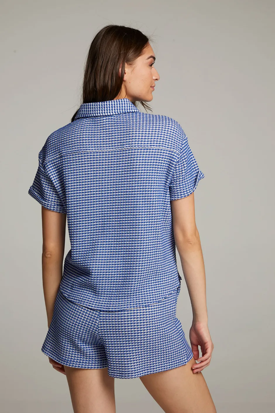 Women Chaser Brand Key West Cobalt Blue Button Down Top