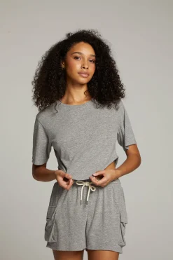 Women Chaser Brand Kylie Streaky Grey Tee