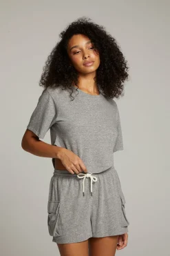 Women Chaser Brand Kylie Streaky Grey Tee