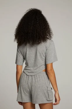 Women Chaser Brand Kylie Streaky Grey Tee