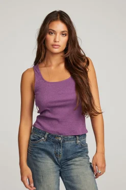 Women Chaser Brand Lander Eggplant Tank