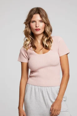 Women Chaser Brand Leah Peach Whip Tee