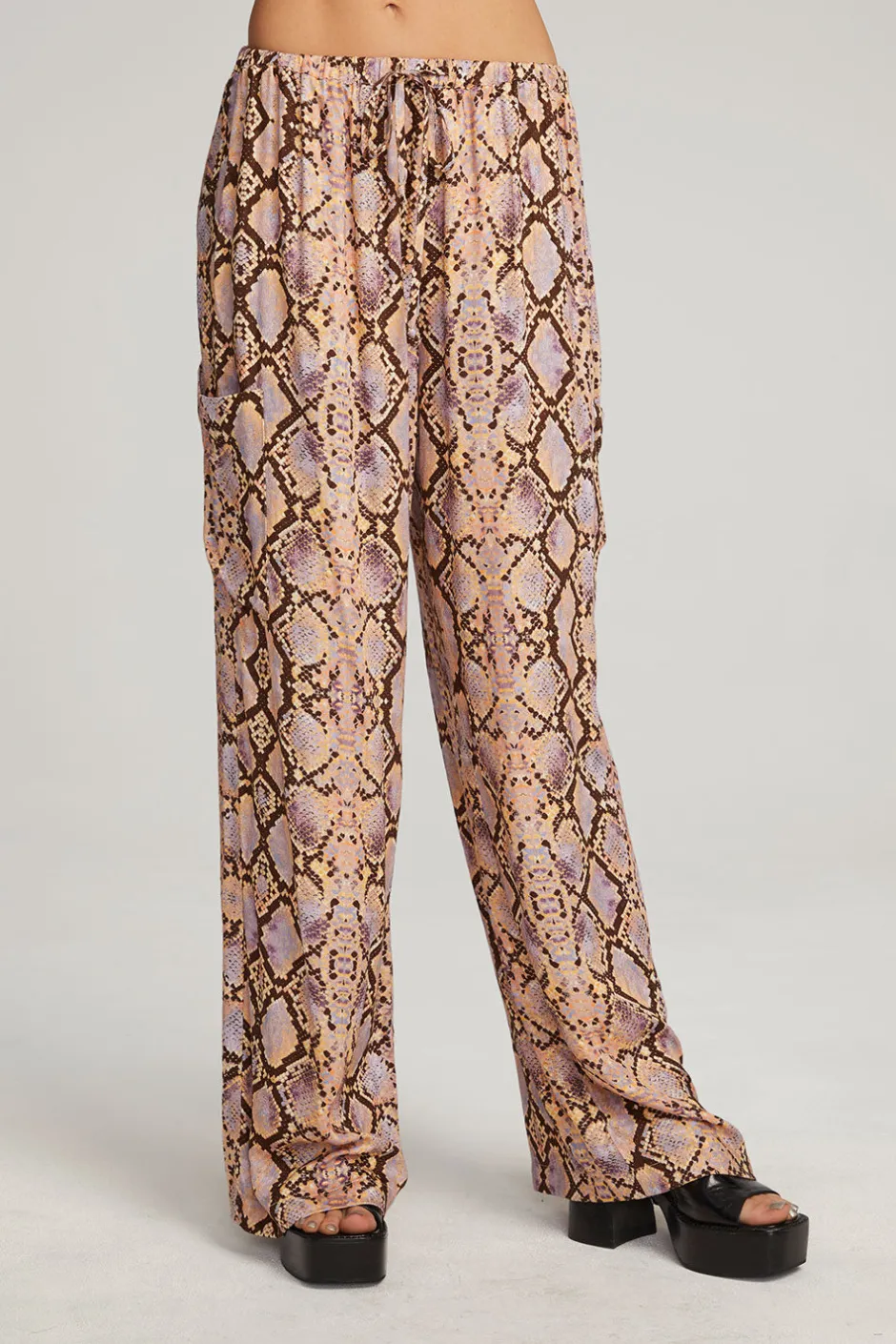 Women Chaser Brand Lee Python Print Trousers