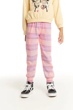 Kids Chaser Brand Leila Cotton Candy Plaid Jogger