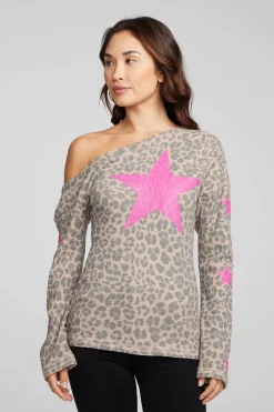 Women Chaser Brand Leopard Star Long Sleeve