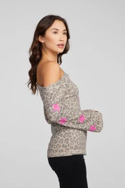 Women Chaser Brand Leopard Star Long Sleeve