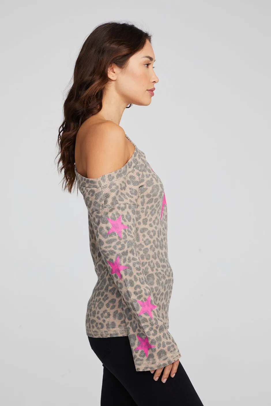 Women Chaser Brand Leopard Star Long Sleeve