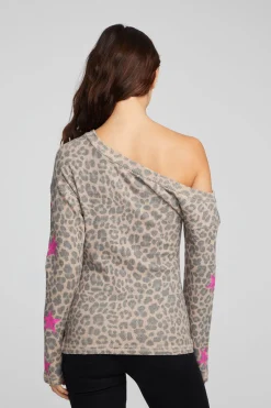 Women Chaser Brand Leopard Star Long Sleeve