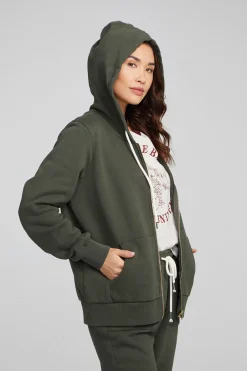 Women Chaser Brand Lex Forest Night Zip Up Hoodie