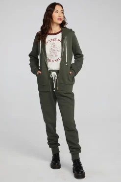 Women Chaser Brand Lex Forest Night Zip Up Hoodie