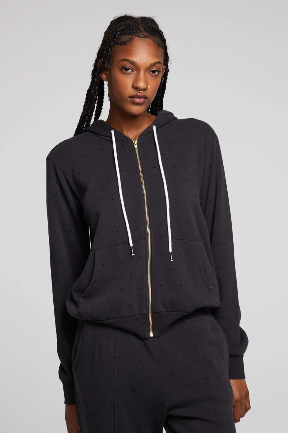 Women Chaser Brand Lex Licorice Zip Up Hoodie