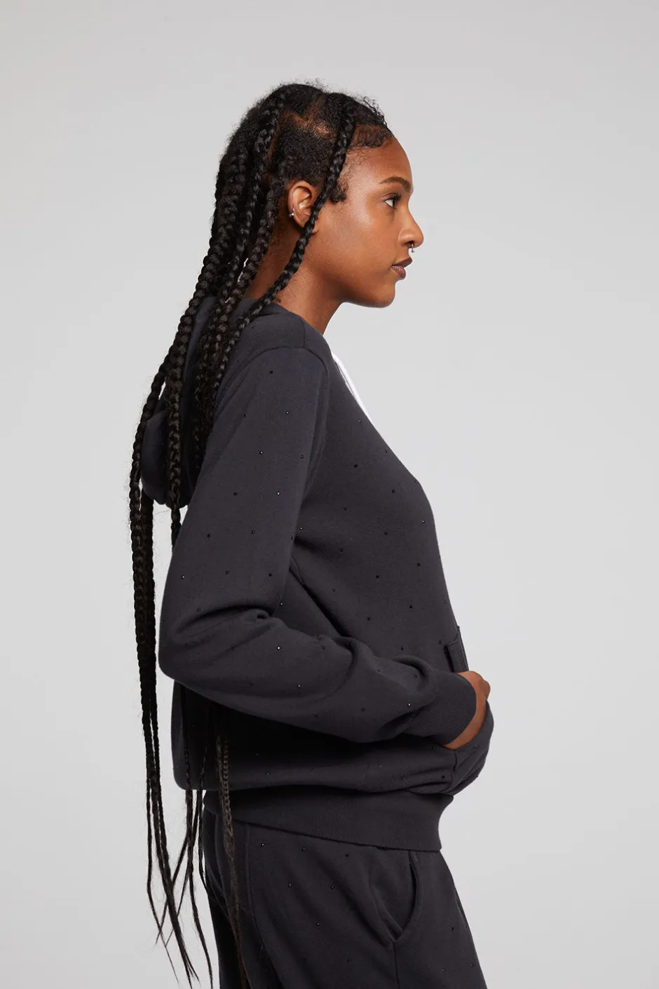 Women Chaser Brand Lex Licorice Zip Up Hoodie