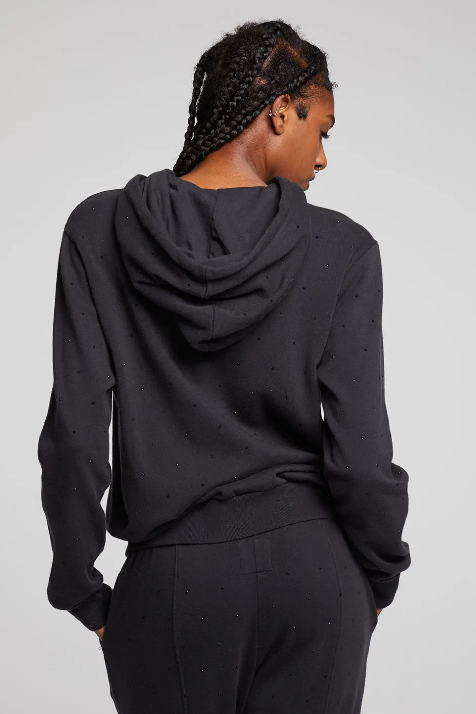 Women Chaser Brand Lex Licorice Zip Up Hoodie