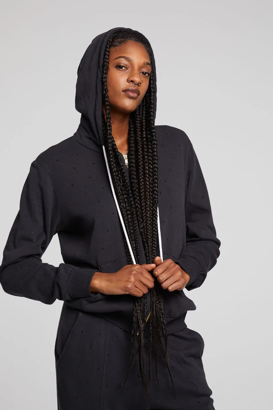 Women Chaser Brand Lex Licorice Zip Up Hoodie