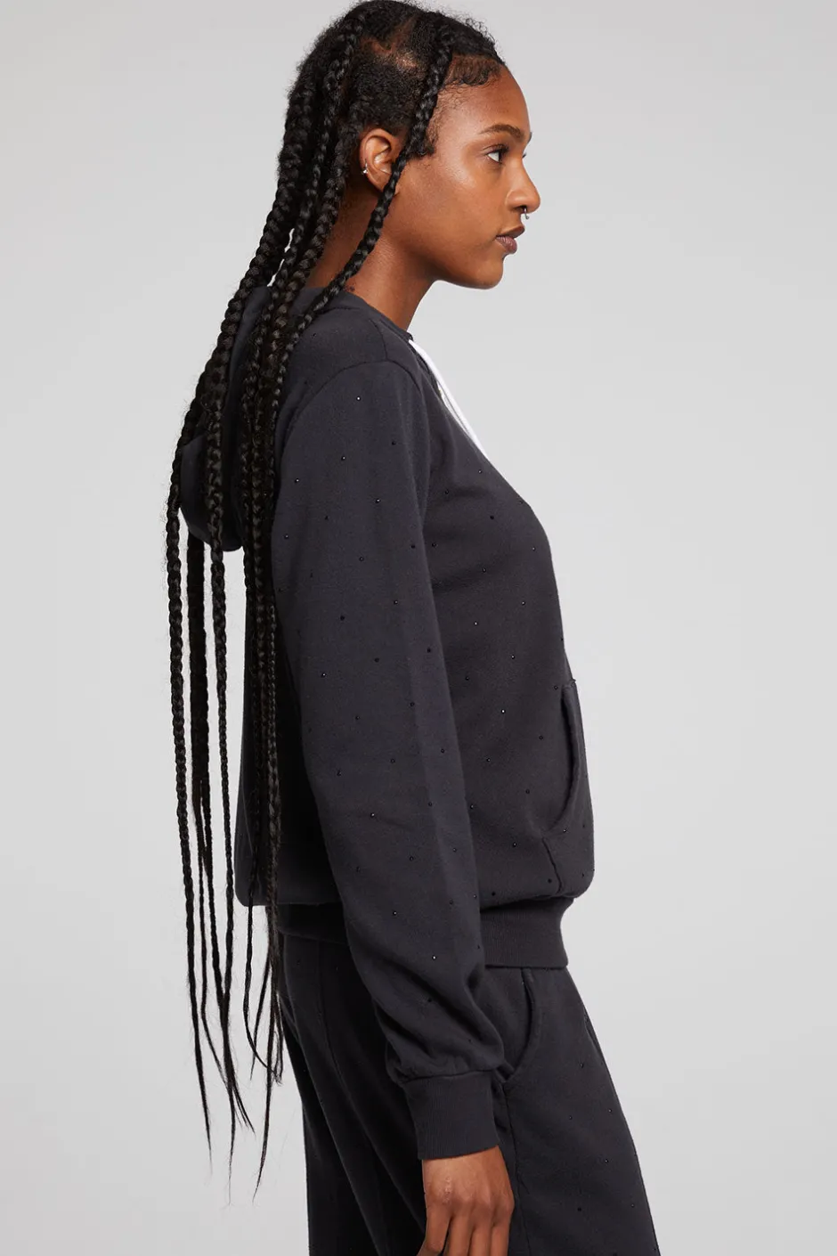 Women Chaser Brand Lex Licorice Zip Up Hoodie