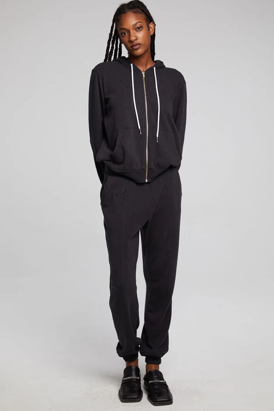 Women Chaser Brand Lex Licorice Zip Up Hoodie