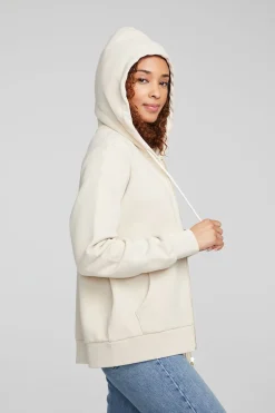 Women Chaser Brand Lex Oatmeal Zip Up Hoodie