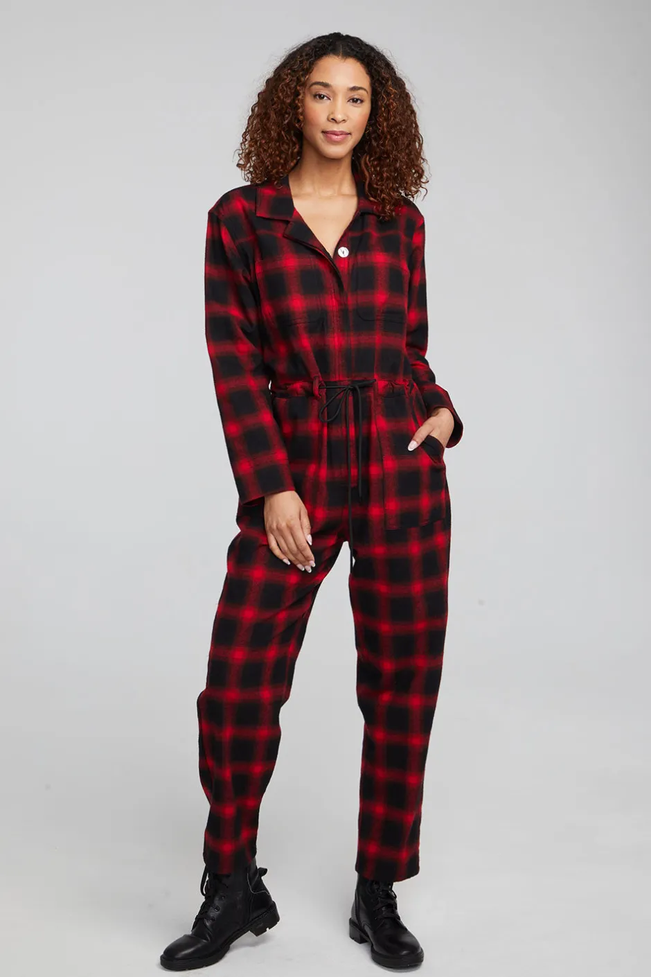 Women Chaser Brand Lexi Sunset Plaid Jumpsuit
