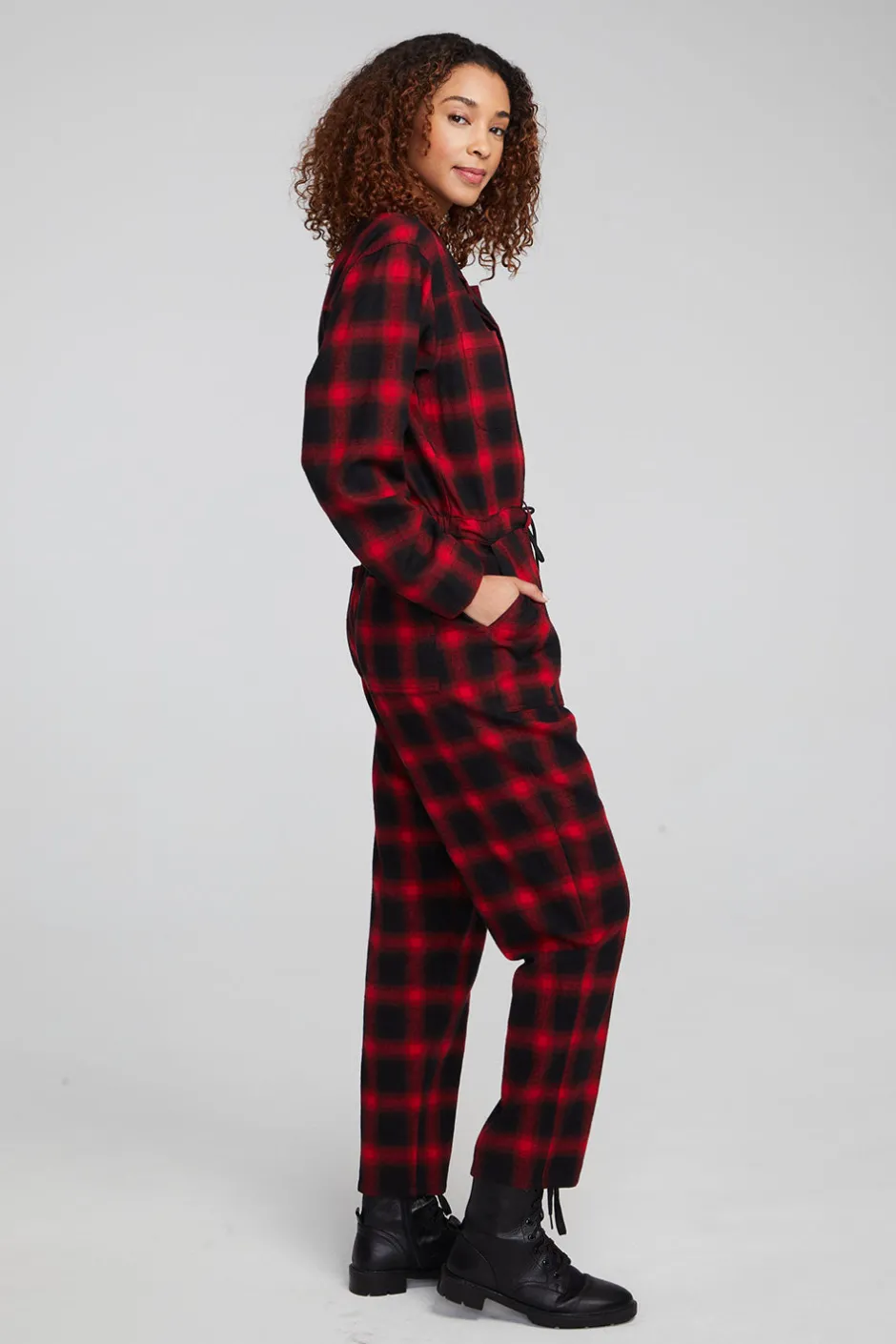 Women Chaser Brand Lexi Sunset Plaid Jumpsuit