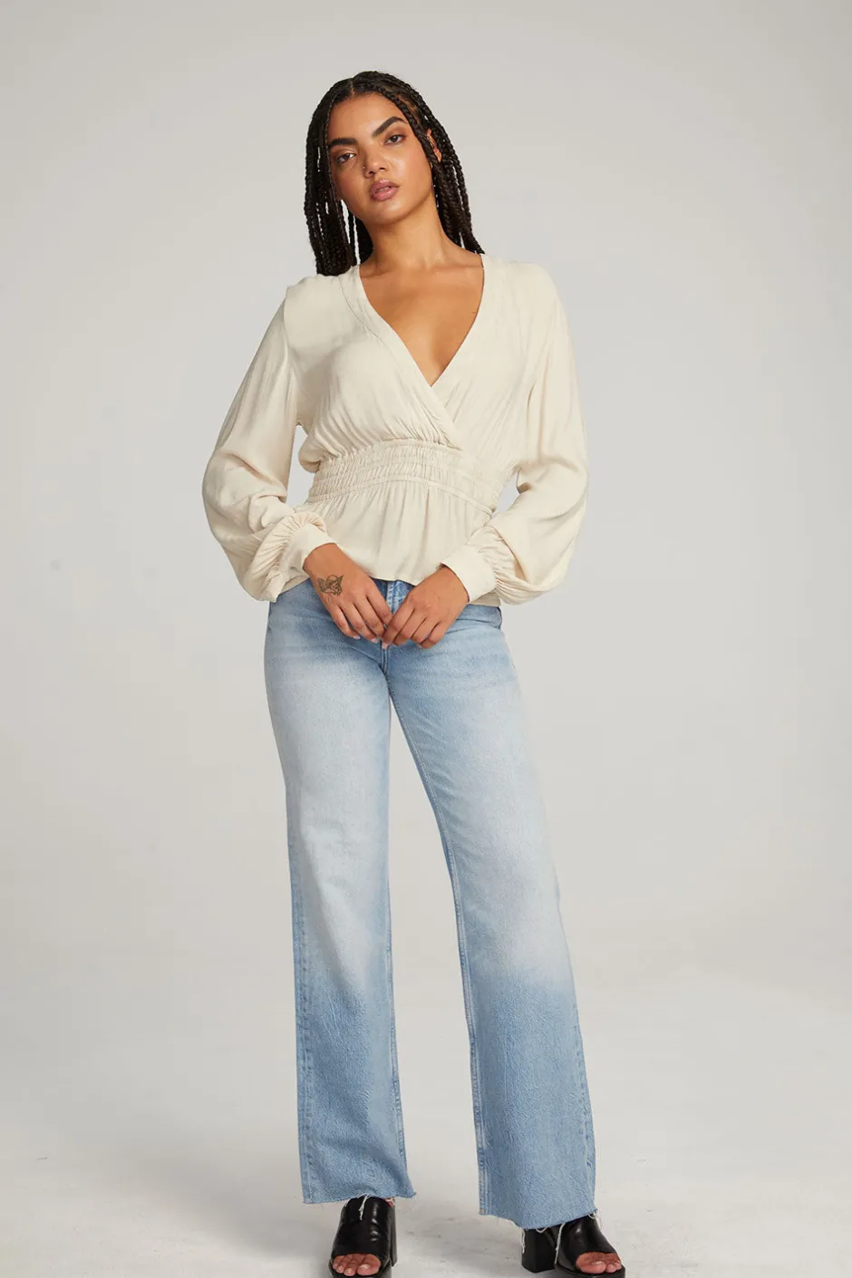 Women Chaser Brand Liberty Bark-White Blouse