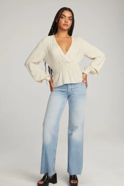 Women Chaser Brand Liberty Bark-White Blouse