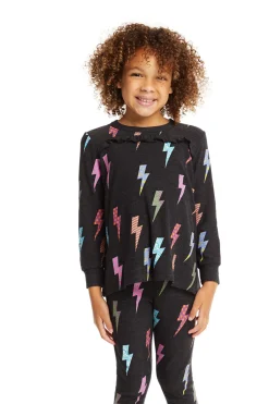 Kids Chaser Brand Lightning Bolts Long Sleeve