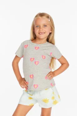 Kids Chaser Brand Lightning Heart Girls Tee