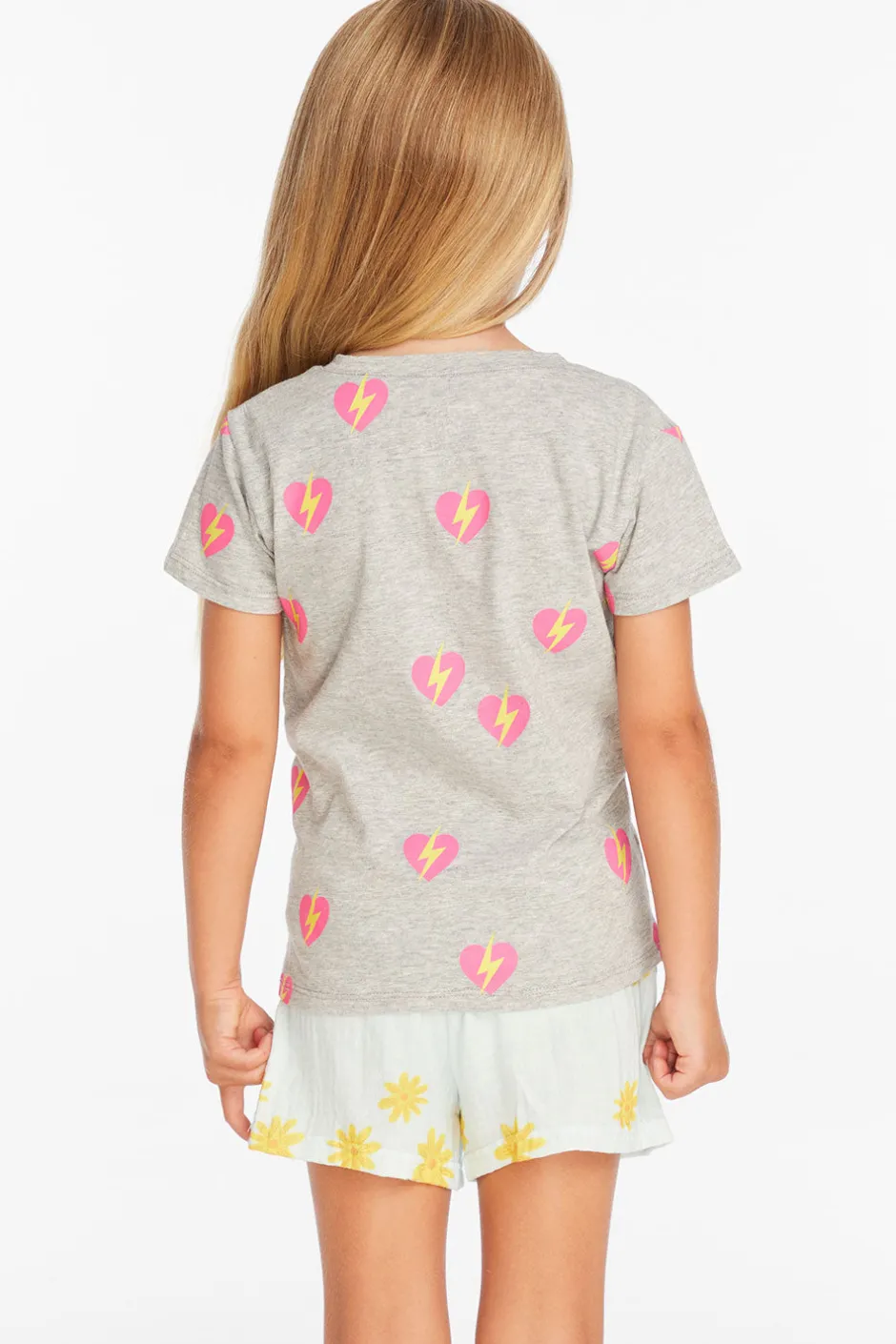 Kids Chaser Brand Lightning Heart Girls Tee