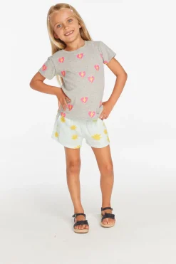 Kids Chaser Brand Lightning Heart Girls Tee