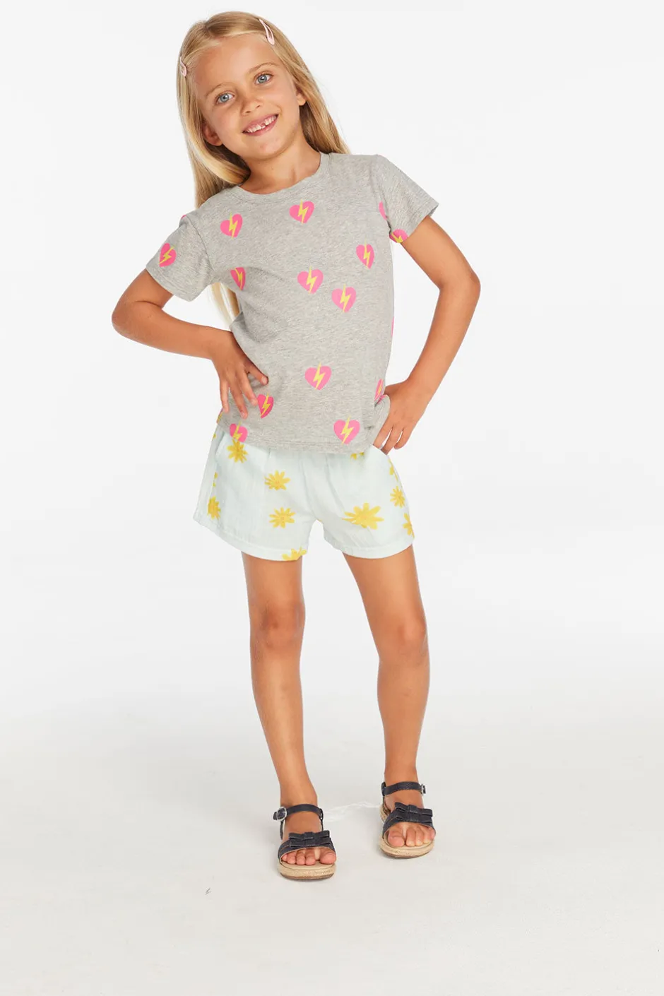 Kids Chaser Brand Lightning Heart Girls Tee