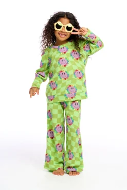 Kids Chaser Brand Lime Checkered Daisy