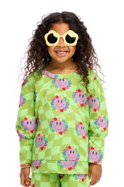 Kids Chaser Brand Lime Checkered Daisy
