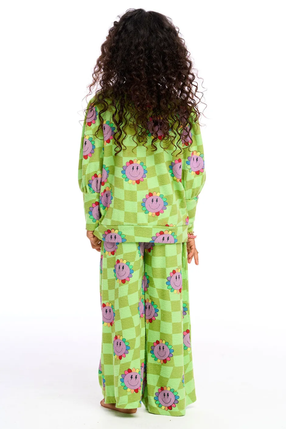Kids Chaser Brand Lime Checkered Daisy