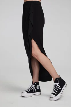 Women Chaser Brand Lindsay Shadow Black Midi Skirt