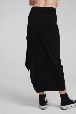 Women Chaser Brand Lindsay Shadow Black Midi Skirt
