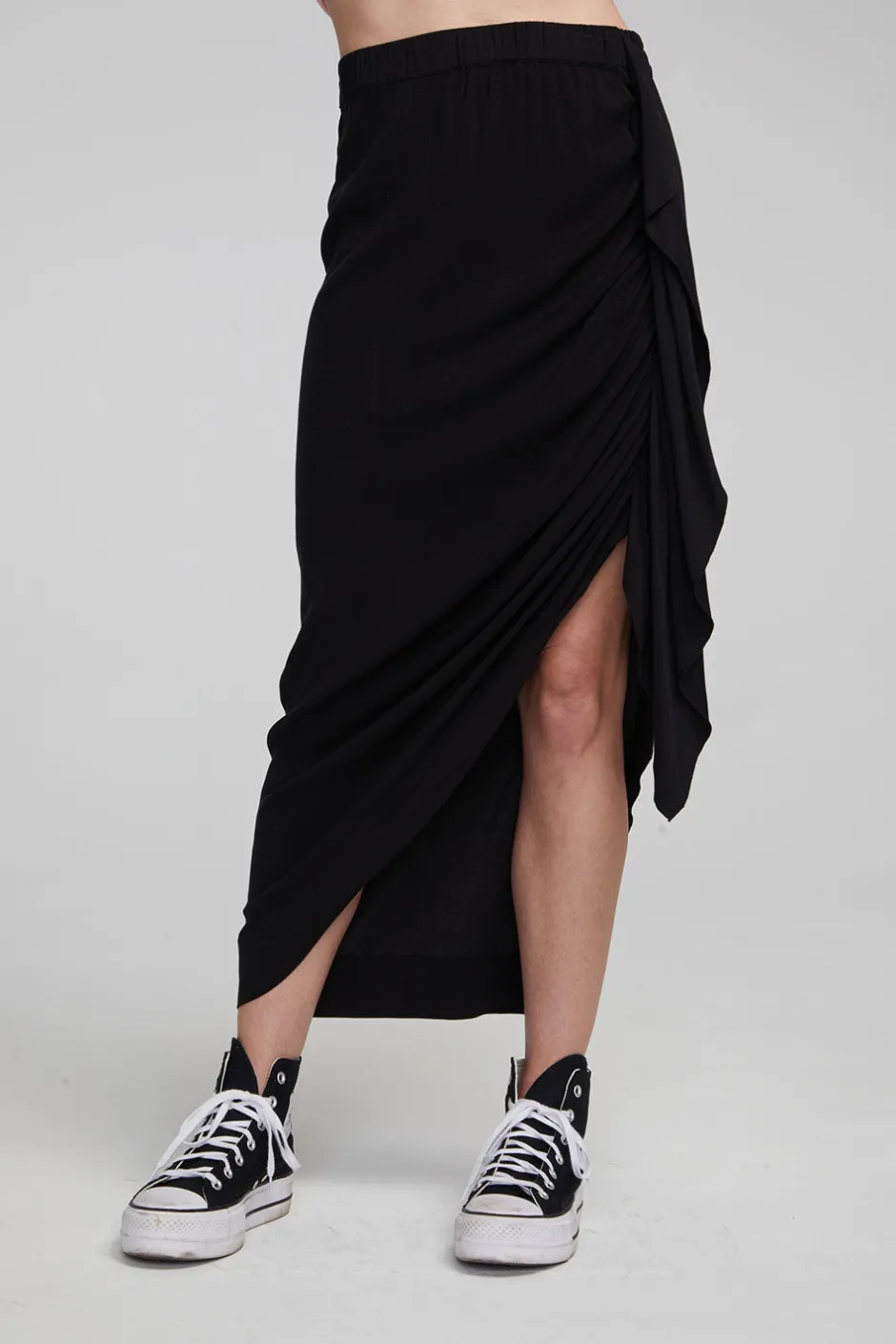 Women Chaser Brand Lindsay Shadow Black Midi Skirt