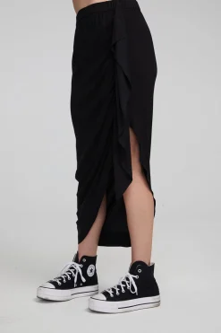 Women Chaser Brand Lindsay Shadow Black Midi Skirt