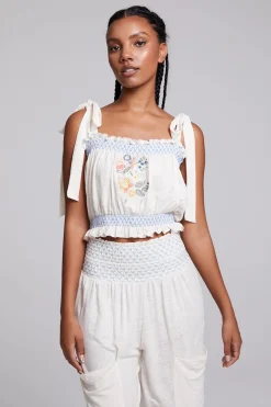 Women Chaser Brand Lirhetta Floral Bouquet Embroidery Crop Top