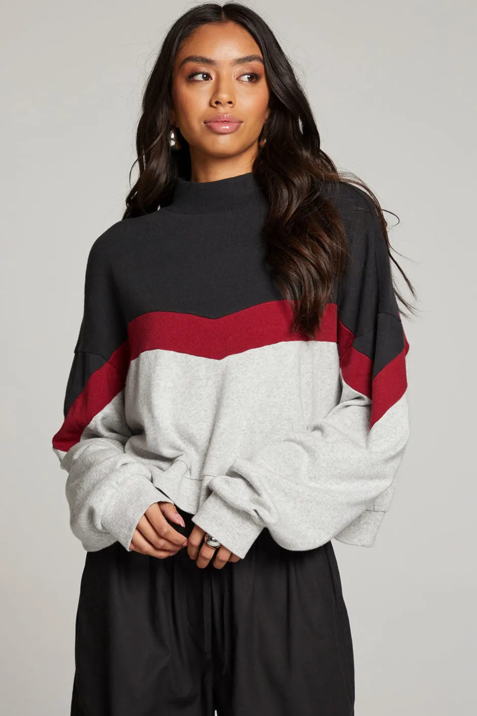 Women Chaser Brand Liz Fire Color Block Pullover